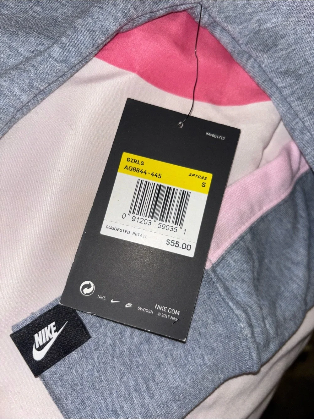 Nike Kids Colorblock Hoodie & Leggings Set - Gray, & Pink